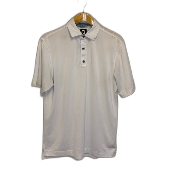FootJoy White Performance Short Sleeve Golf Polo Size M - Picture 1 of 11